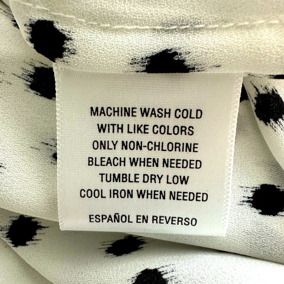 Charter Club button down white with black dots and gold button detail L - Picture 2 of 7